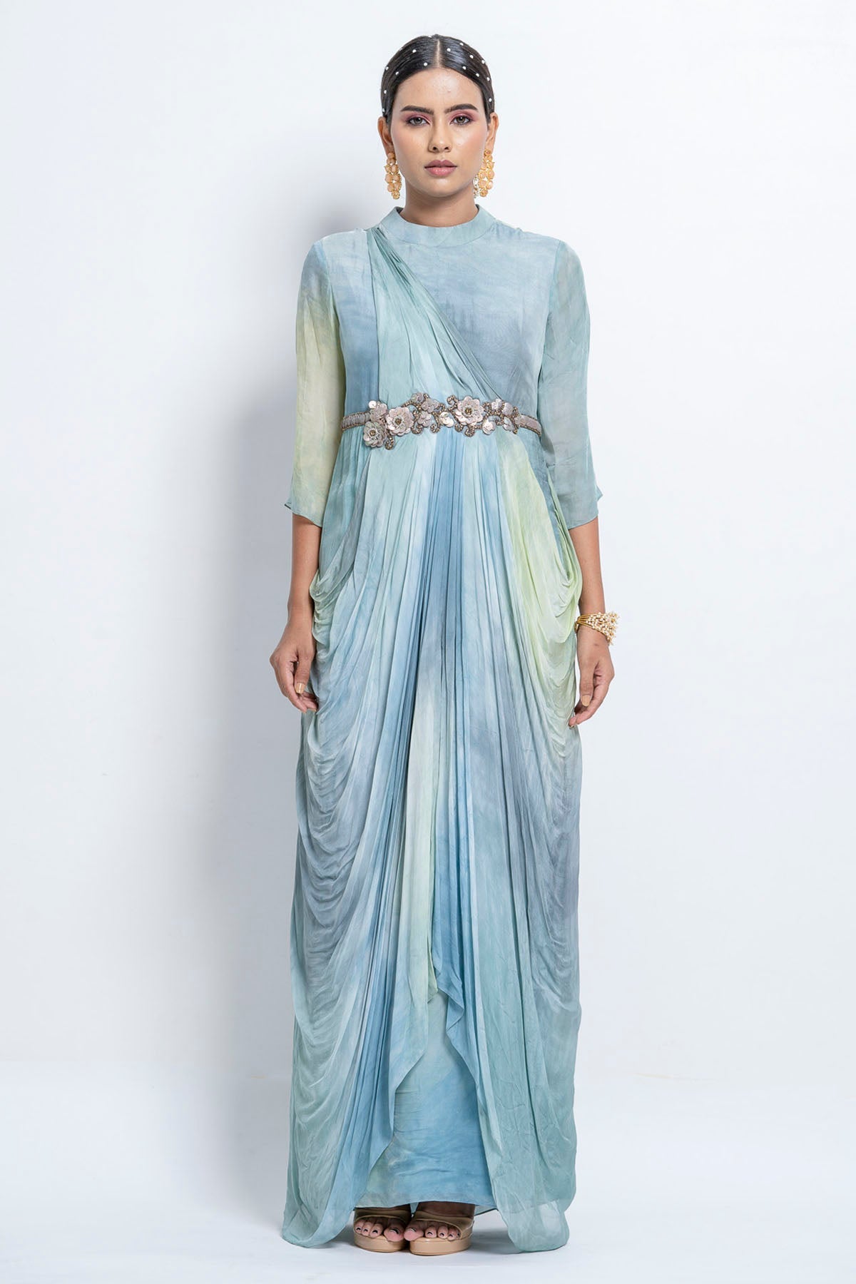 Blue & White Ombre Gown at ScrollnShops